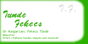 tunde fekecs business card